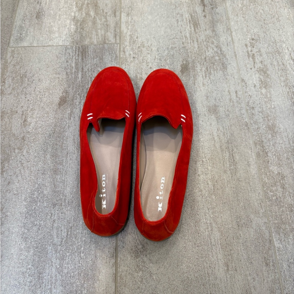 Kiton Red Suede Loafer